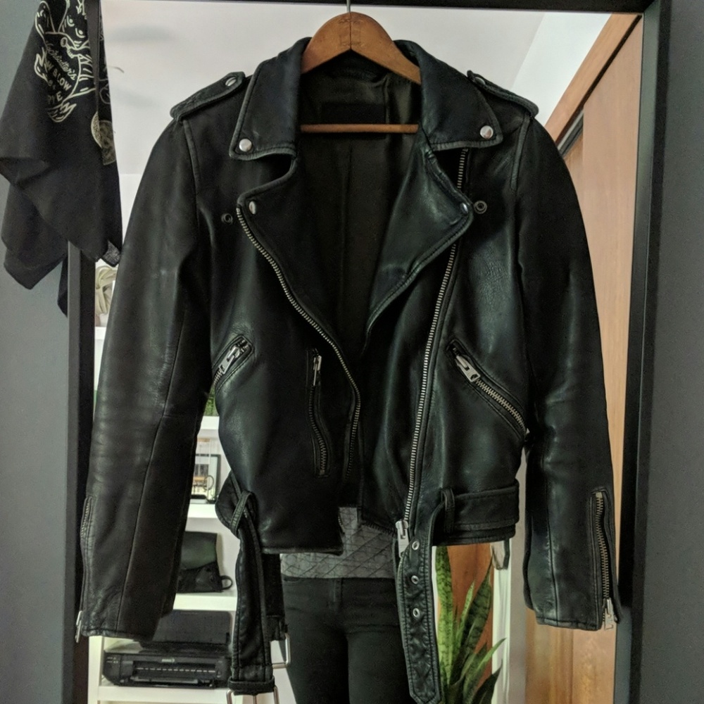 AllSaints Black Vintage Balfern Leather Jacket
